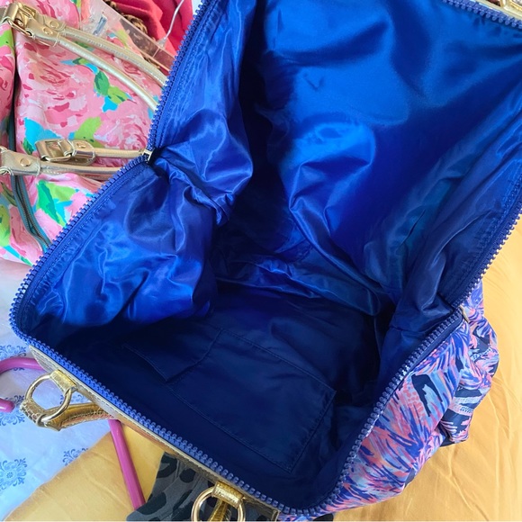 HTF Lilly Pulitzer Packable Escape Weekender Tote Bag Palms Up - Picture 11 of 13